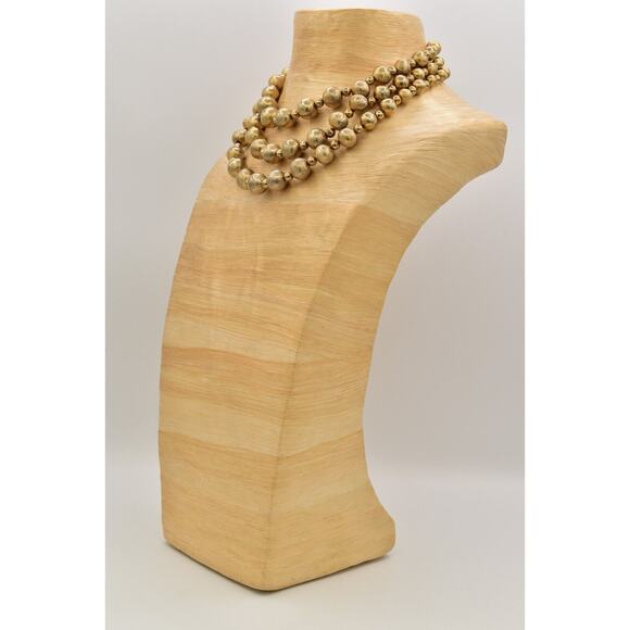 Coro Multi-Layered Beaded Collar Necklace Gold Tone Chunky Signed 1950s BinBM - Picture 11 of 16